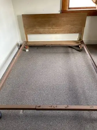 Mid century modern headboard and bed frame full size