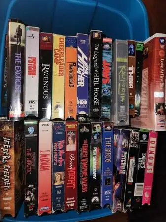 Wanted huge collections of vhs tapes from old rental stores
