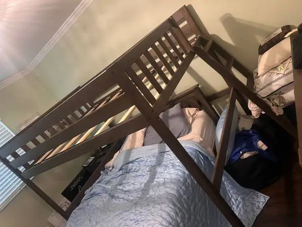FREE: Loft style bed frame for full size mattress. (Brand New)