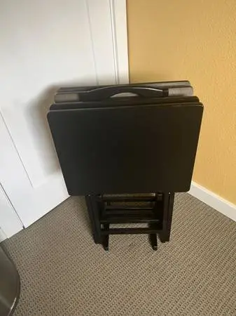 Black TV Trays With Stand Like New