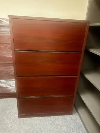 OFFICE FILE CABINET 4 DRAWER LATERAL WOODEN FILE