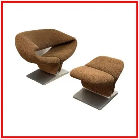 Pierre Paulin For Artifort Ribbon Chair + Ottoman, Set