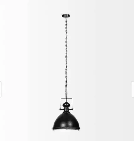 Bashaw III Black Metal Conical Pendant Light