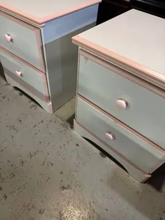 Two-Pink and White Nightstands