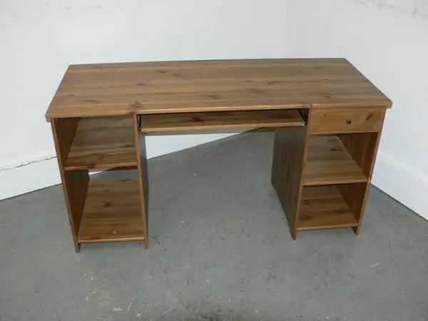 Solid Wood Desk with Keyboard Slide Out and Drawer