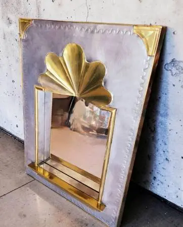 Art Deco Brutalist Wall Mirror