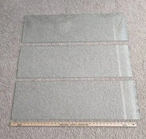THREE GLASS SHELVES 12x38
