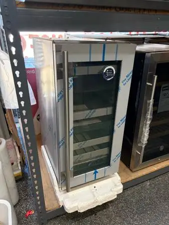 U-Line stainless Steel Beverage center Fridge Open Box