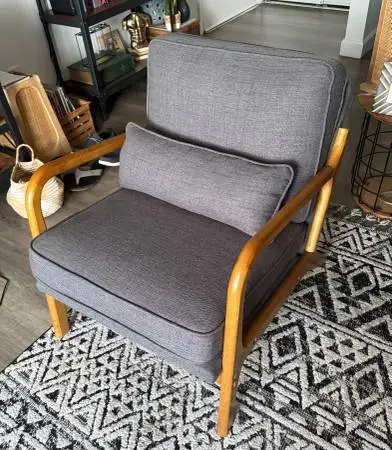 Light Gray Mid-Century Accent Chair