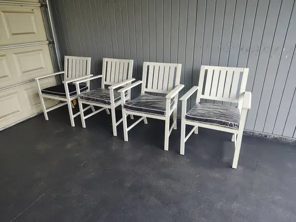 4 outdoor patio chairs aluminum with sunbrella cushions