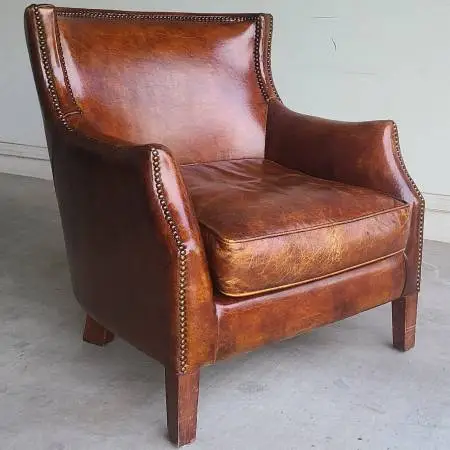 vintage leather club chair