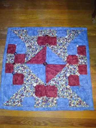 Handmade vintage button table topper
