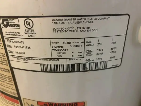 Hot water tank 40
