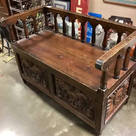 English Armoire Oak Washstand Decor Cubs wreath art lamps