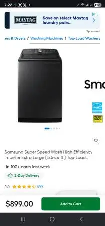 2 fully reconditioned Samsung washer/electric dryer sets white or blac