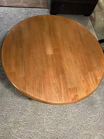 Round, wood, dining table