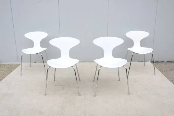 Modern Ross Lovegrove for Bernhardt Design Orbit Dining Chairs Set 4