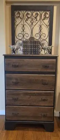 Newly Refinished Tall Black Dresser