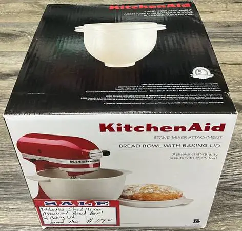 KitchenAid Stand Mixer Attachment Bread Bowl W/ Baking Lid Brand New