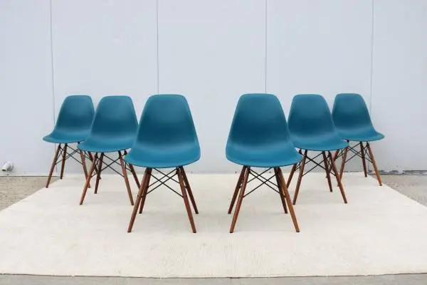 Herman Miller Eames Molded Plastic Dining Chairs Dowel Base - Set of 6