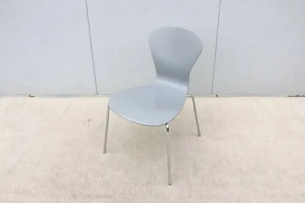 Modern Ross Lovegrove for Knoll Gray Sprite Stacking Armless Chair
