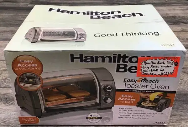 Hamilton Beach 31334Z Easy Reach Toaster Oven W/ Roll-Top Door New