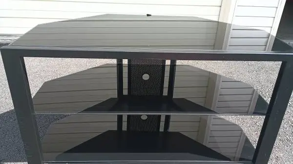 Corner Glass Top Entertainment Stand