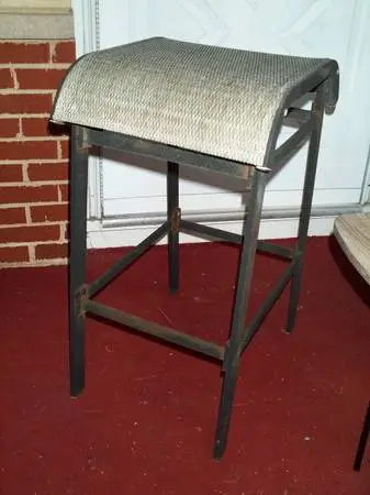 BAR STOOL Metal Kitchen Tall Work Shop Chair Nylon Seat Furniture