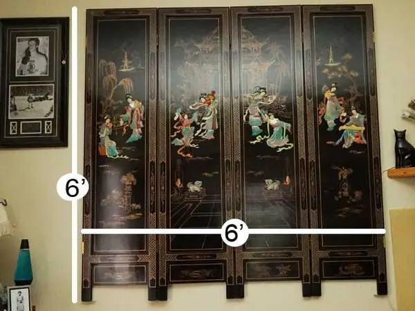 LARGE WALL MURAL 6 x 6 or ORIENTAL ROOM DIVIDER