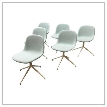 Iskos-berlin For Muuto Fiber Swivel Dining Chairs, Set Of Six