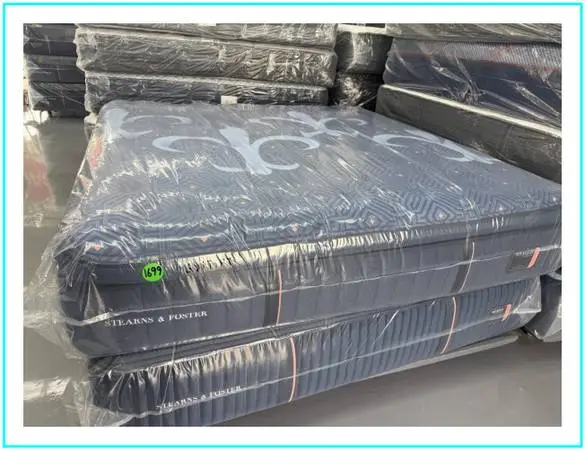 King Size Stearns & Foster Lux Estate Pillow Top Mattress Bed