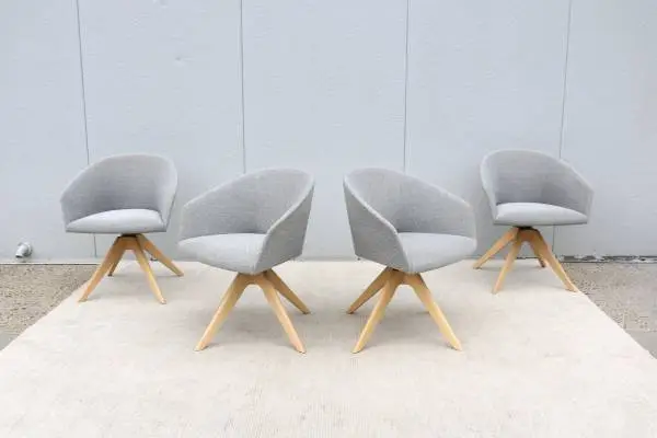 Lievore Altherr Molina for Andreu World Brandy Swivel Armchair, Set 4