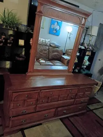 Heavy duty dresser and mirror