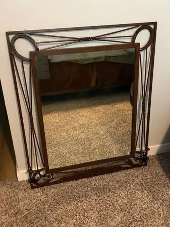 Western Theme Iron Metal Art Mirror