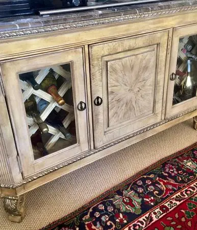 Fabulous set*** wine/ TV sideboard &Tall lightened crystal neoclassic