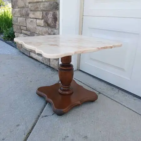 Marble Top Side Table or Plant Stand