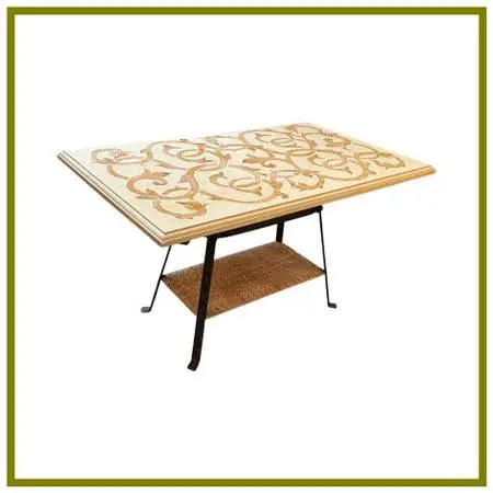 Marble + Wrought Iron Dining Table, Indoor/outdoor