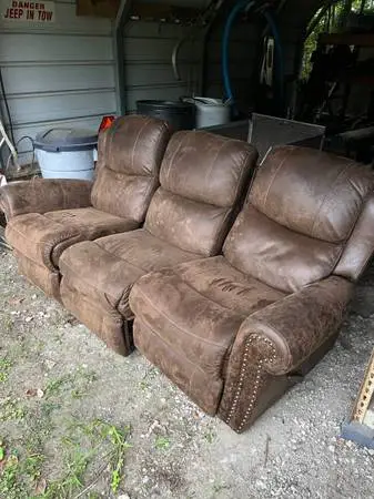 Triple reclining sofa