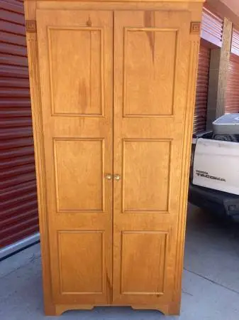 Armoire,2 dr,5 shelf,adjustable,solid wood,quality,hlp dlvr