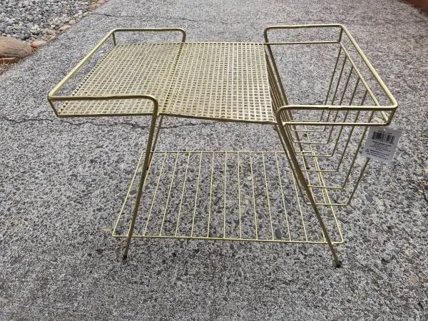 💛Gold MCM Style Record Player/Vinyl STORAGE RACK-Excellent Condition!