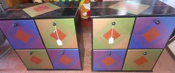 (2) 4 drawer storage cabinets