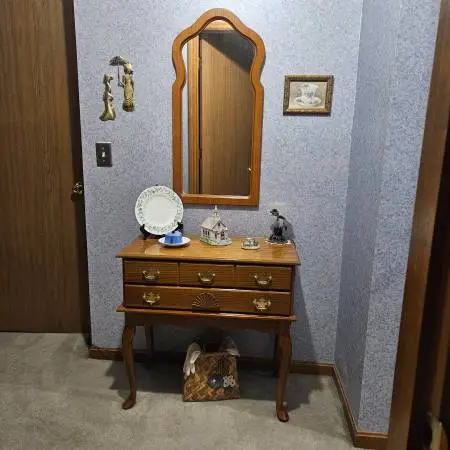 Hall table with mirror