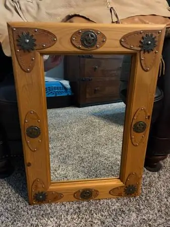 Western Theme Pine Mirror