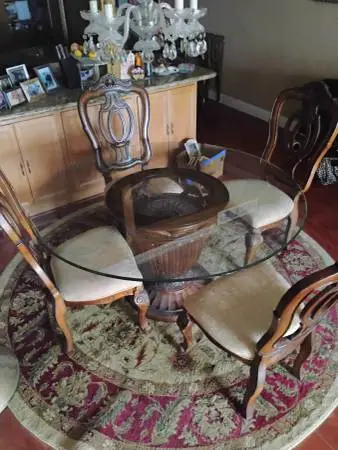 dining table with four chairs