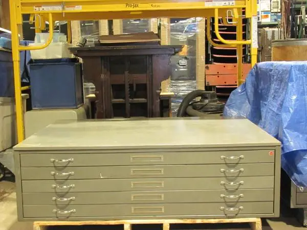 LARGE Stacor 5 drawer metal flat file map cabinet (55.25 x 44.5 x 16h)