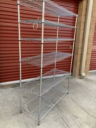 Shelving,3 metal,5 tier,adjustable,heavy duty,maximize storage space.