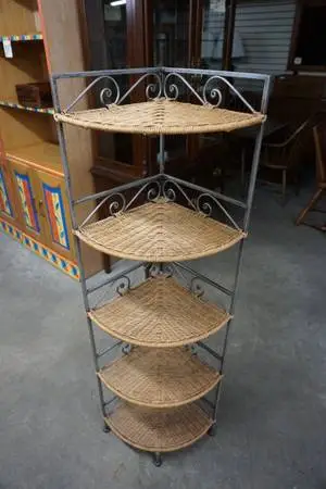 Wicker Corner Shelf