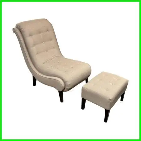 Contemporary Upholstered Lounge Chair And Ottoman, Set