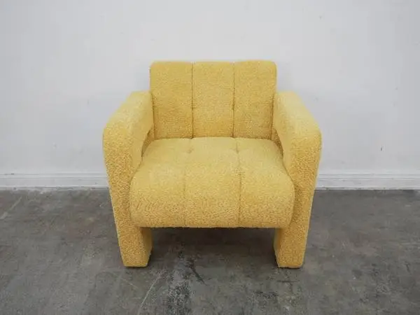 Yellow Boucle Square Arm Chair $249.00 32 W xx 28 D x 30 H