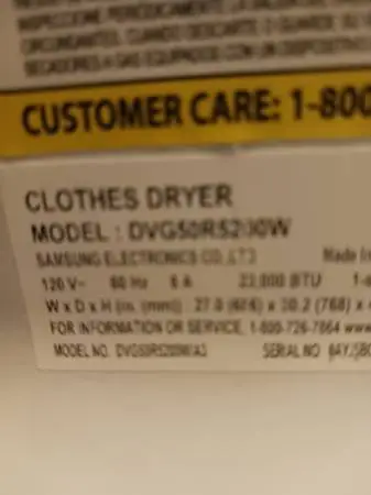 Samsung washer/gasdryer